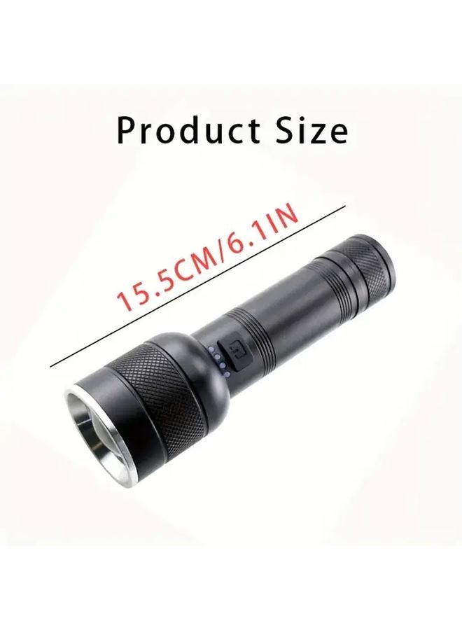 High Power LED Flashlight Dark Brown USB Rechargeable Telescopic Zoom - Image 4