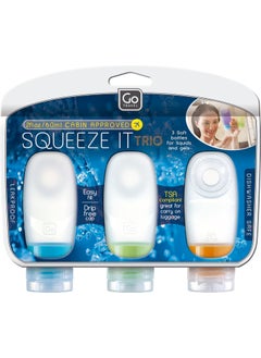 Go TRAVEL Squeeze It Trio, TSA-Approved Travel Bottles, Leakproof Silicone Containers for Toiletries and Other Essential Liquids and Gels, Travel Essentials 