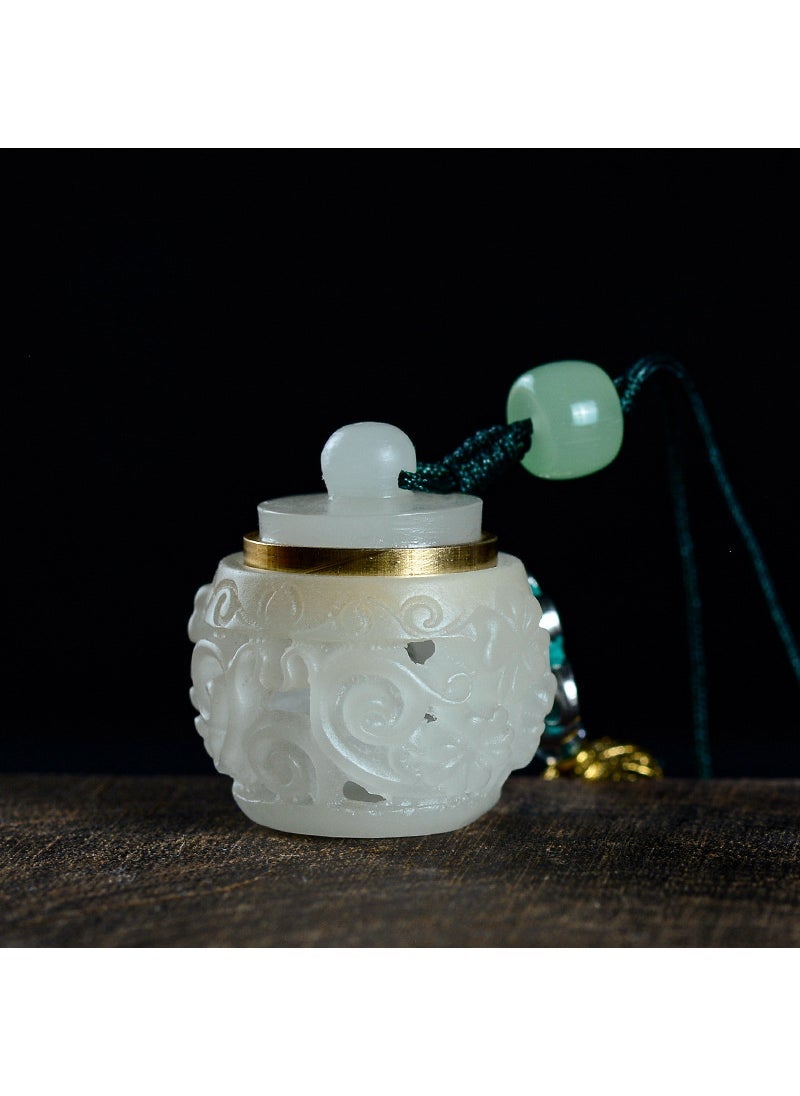 Luminous Hollow Fragrance Sachet Pixiu Phone Chain Retro Green Tan Pendant 2. Luminous Stone Lantern + incense pill 