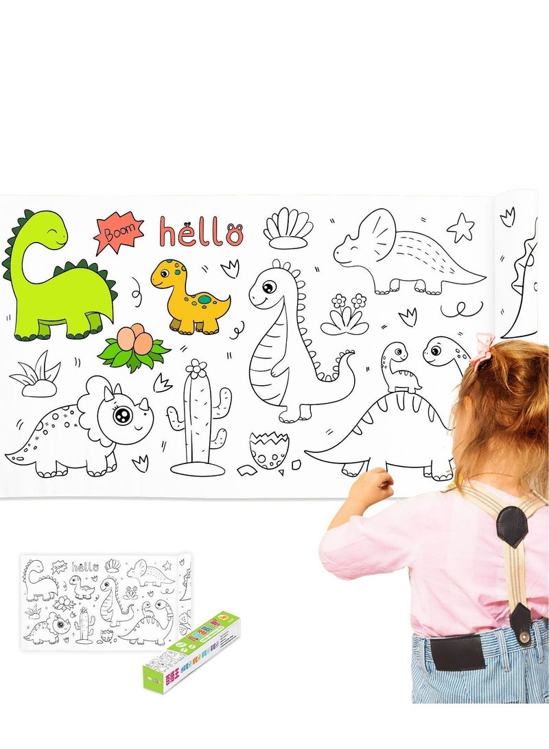 NIBEMINENT Children's Drawing Roll Paper for Kids Coloring Painting Filling Early Educational Book Dinosaur Paradise - Image 1