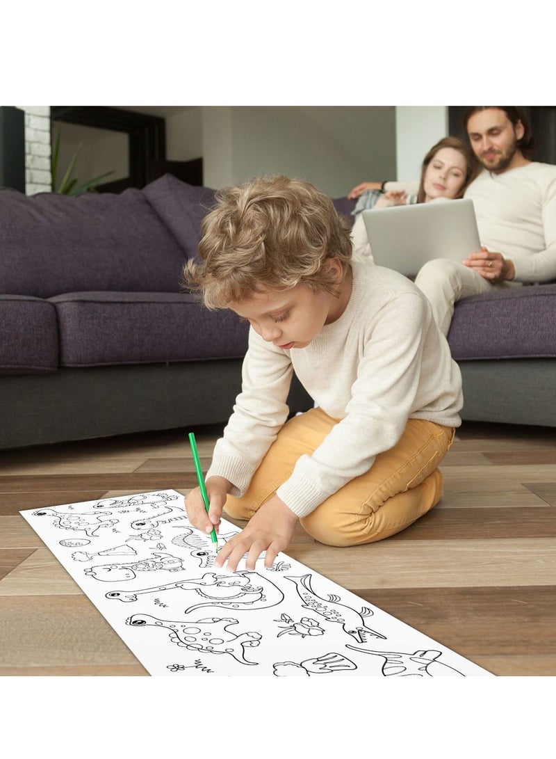 NIBEMINENT Children's Drawing Roll Paper for Kids Coloring Painting Filling Early Educational Book Dinosaur Paradise - Image 3