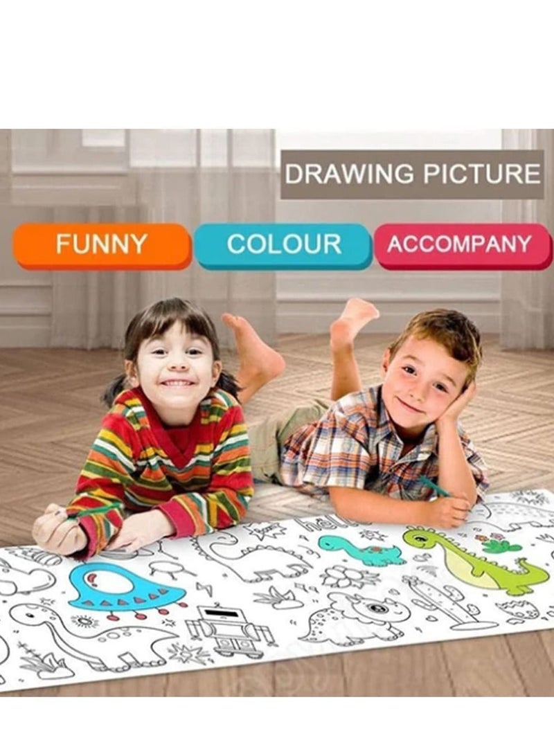 NIBEMINENT Children's Drawing Roll Paper for Kids Coloring Painting Filling Early Educational Book Dinosaur Paradise - Image 5