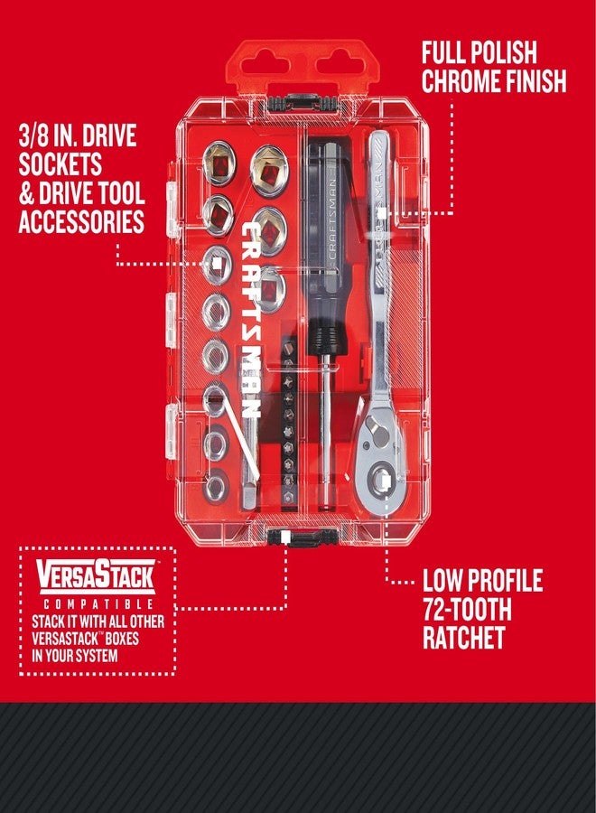 CRAFTSMAN Mechanics Tool Set, 24 Piece, 3/8 Inch Drive Metric (CMMT12111) - Image 2