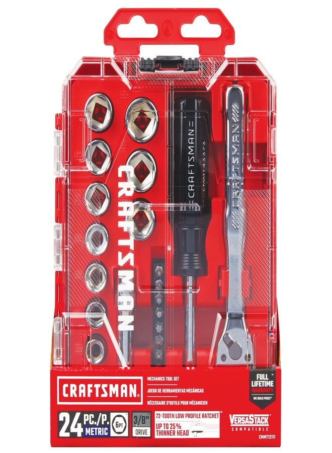 CRAFTSMAN Mechanics Tool Set, 24 Piece, 3/8 Inch Drive Metric (CMMT12111) - Image 5