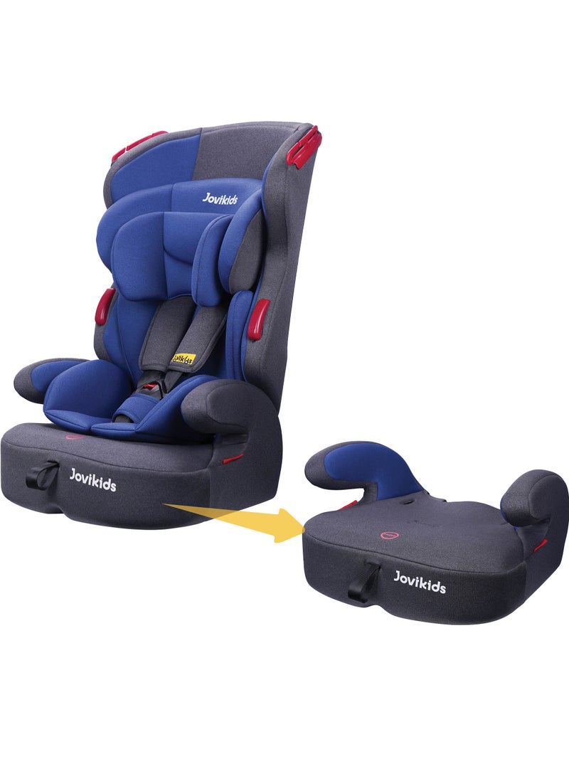 جوفيكيدز Jovikids Tammy Car Seat With 3 Point Seat Belt (Group 1/2/3, 9M-12Y), Covertable Highback Booster Seat for Kids, Adjustable Headrest and Width, Convenient for Everyday Use and Travel, ECE R44, Navy Blue - Image 1