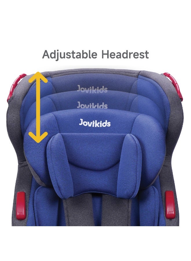 جوفيكيدز Jovikids Tammy Car Seat With 3 Point Seat Belt (Group 1/2/3, 9M-12Y), Covertable Highback Booster Seat for Kids, Adjustable Headrest and Width, Convenient for Everyday Use and Travel, ECE R44, Navy Blue - Image 5