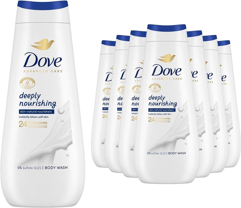 Dove Advanced Care Sulphate Free Body Wash for Women Made with SkinNatural Nourishers and Micromoisture Provides 24 Hours Renewing LotionSoft Softer Skin 400ml Pack of 12