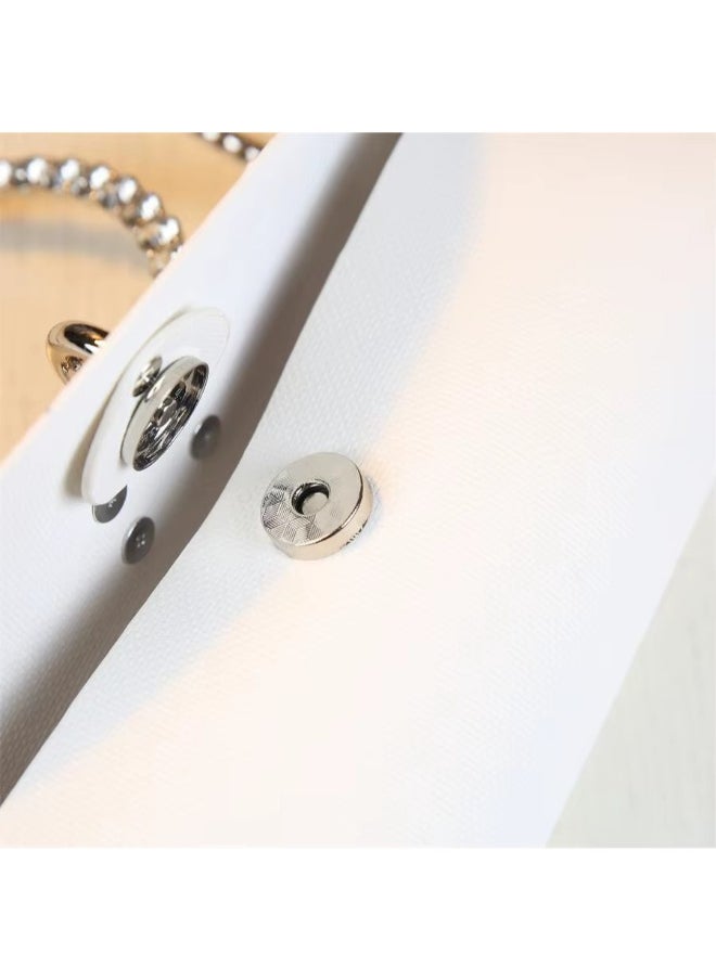 Rup Art Women’s PU Leather Shoulder Clutch Bag – Korean Macaron Design with Rhinestone Ring & Chain, Circular Ring Closure, Elegant Party Purse  - Image 4