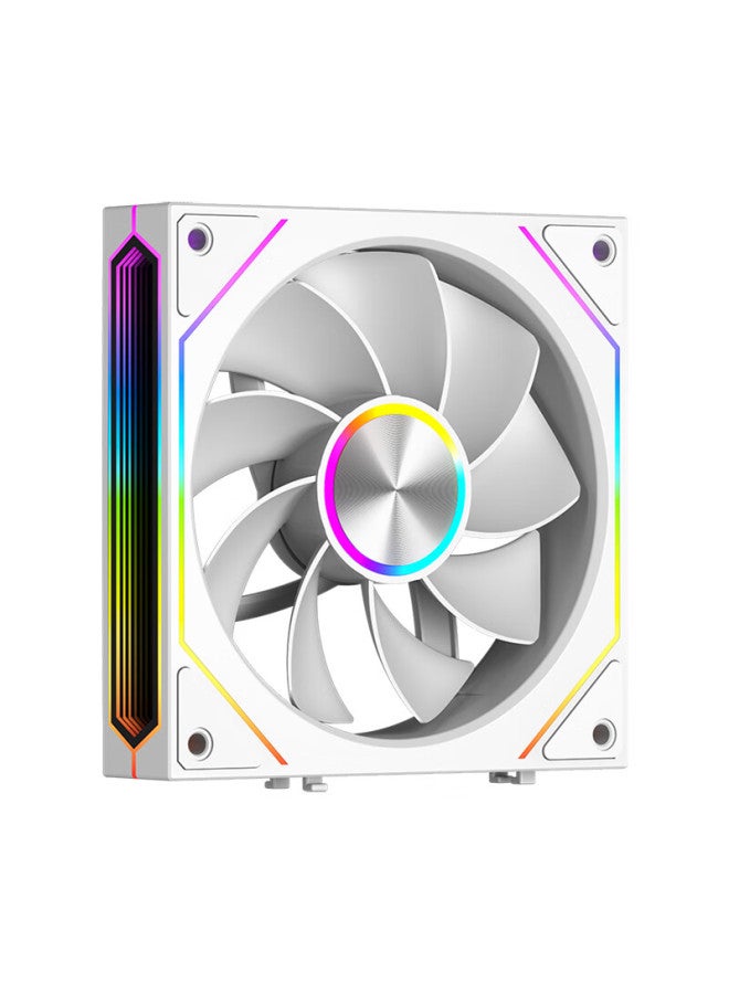 Pccooler Mirror Blade Building Block F3 X120 White Anti-leaf Three Sets Pack 12cm Case Fan/wireless Building Block Assembly/infinite Mirror Argb/pwm Temperature Control Speed Adjustment - Image 2