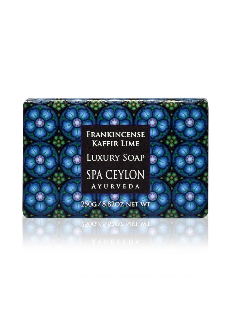 spa ceylon Frankincense Kaffir Lime Luxury Soap | Luxuriously Creamy Natural Cleanser | Moisturize | Paraben Free | 100% Vegetarian | Suitable for all skin types | 250g - Image 1