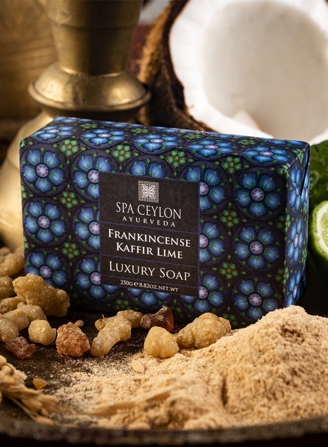 spa ceylon Frankincense Kaffir Lime Luxury Soap | Luxuriously Creamy Natural Cleanser | Moisturize | Paraben Free | 100% Vegetarian | Suitable for all skin types | 250g - Image 2