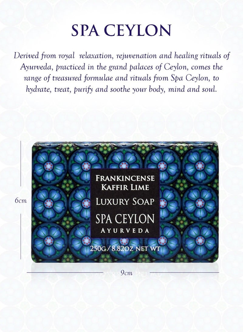 SPA CEYLON Frankincense Kaffir Lime Luxury Soap | Luxuriously Creamy Natural Cleanser | Moisturize | Paraben Free | 100% Vegetarian | Suitable for all skin types | 250g - Image 2