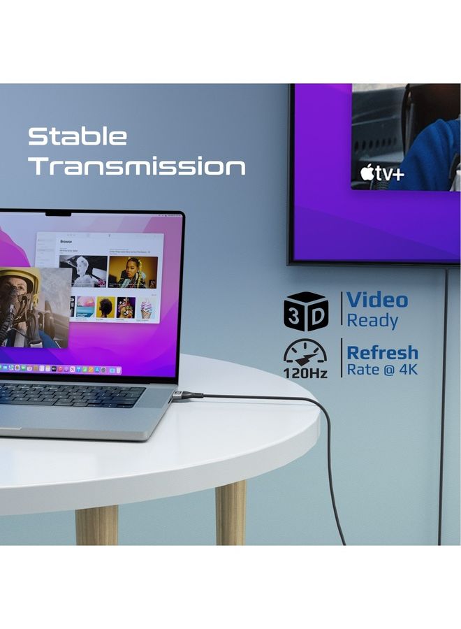 بروميت كابل HDMI 8K، كابل فيديو صوت HDMI 2.1 عالي السرعة بسرعة 48 جيجابت في الثانية مع إرجاع صوتي محسن، سلك رفيع 3 متر ودعم HDR ديناميكي للشاشة، UHDTV، جهاز العرض، PrimeLink8K-300 أسود أبيض - Image 3