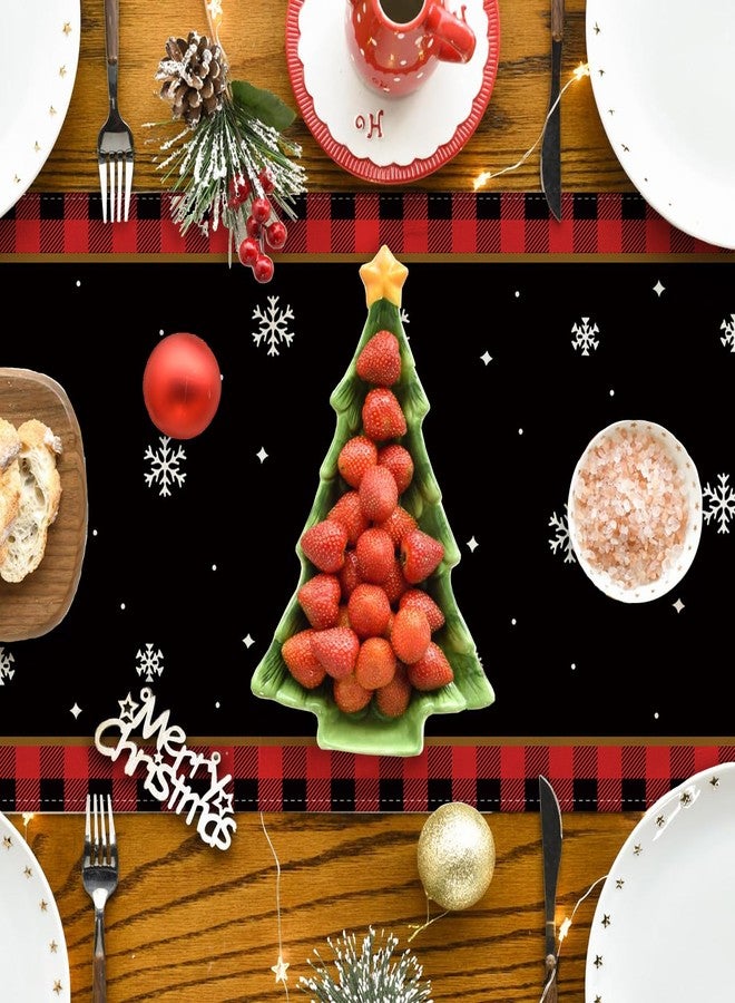 Yarcooly Dachshund Christmas Table Runner Christmas Dog Table Cover Buffalo Plaid Christmas Decor Dachshund New Year Xmas Decor Christmas Decorations for Home Party - Image 3