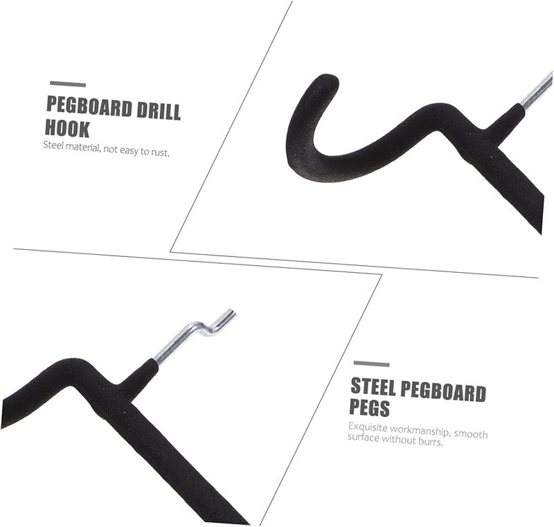 خطافات حائطية ثقيلة من لوحة التثقيب 4 قطع حامل مثقاب قوي حامل عرض - Image 5