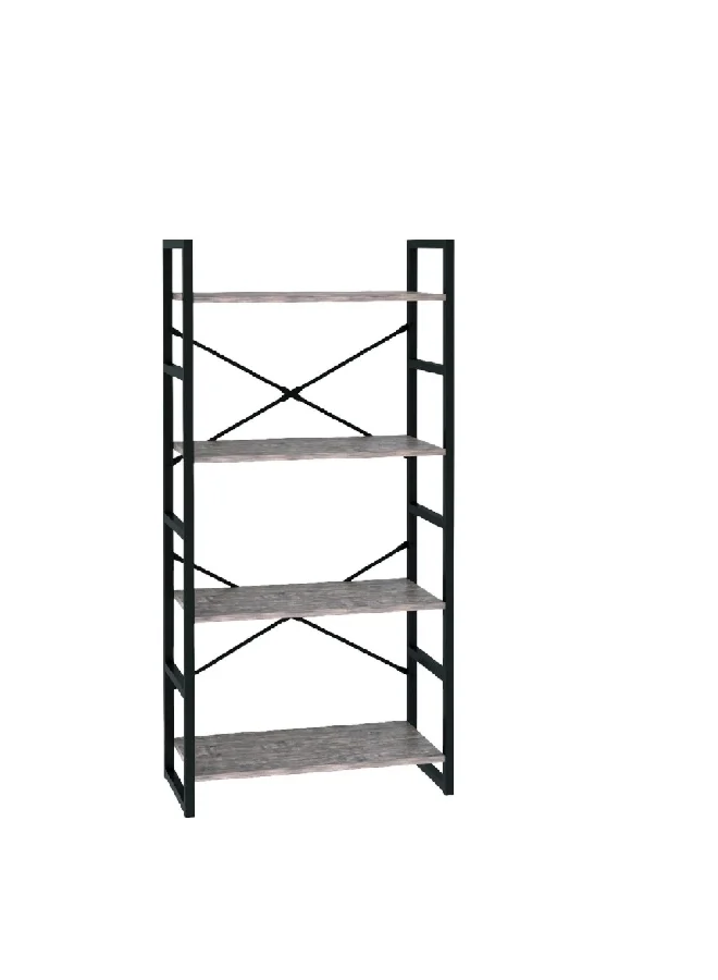 Micasa High-Quality and Durable PVC Freestanding Shelf Grey and Black 125 x 30 x 60 cm SJ-620C