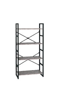Micasa High-Quality and Durable PVC Freestanding Shelf Grey and Black 125 x 30 x 60 cm SJ-620C  - Image 1