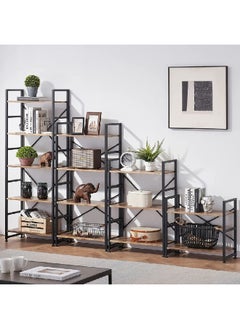 Micasa High-Quality and Durable PVC Freestanding Shelf Grey and Black 125 x 30 x 60 cm SJ-620C  - Image 2