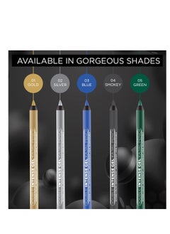 Seven Seas Seven Seas Double Intense Non Transfer Eye Pencil  Long Stay | Smooth One Stroke Application Intense Color Pay Off  Soft Blendable Formula Smudge Proof  Water Proof With Sharpene Gold  - Image 3