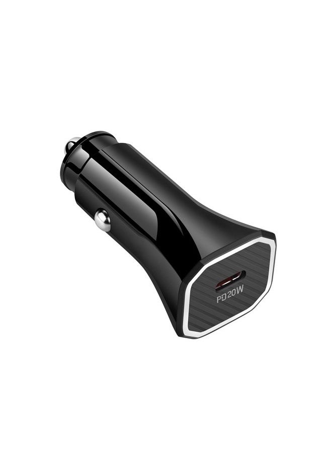 Beauenty - YS-2 PD 20W USB-C / Type-C Interface Car Fast Charger for iPhone Series / iPad Series(Black) - Image 1