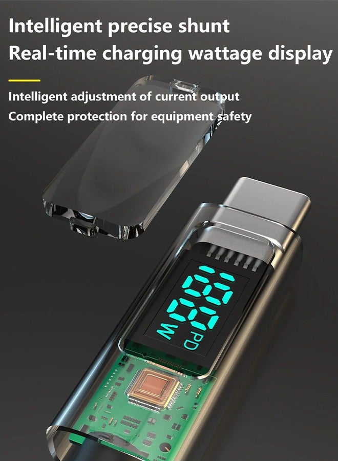 دوداو كابل شحن سريع بشاشة رقمية بقوة 100 وات، شاحن سريع من كابل Type C إلى كابل Type C، متوافق تمامًا مع بروتوكول الشحن السريع، مناسب للهواتف المحمولة والأجهزة اللوحية وأجهزة الكمبيوتر المحمولة متعددة العلامات التجارية - Image 4