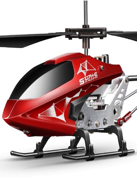 Remote Control Helicopter, S107H-E Aircraft with Altitude Hold, One Key take Off/Landing, 3.5 Channel, Gyro Stabilizer and High &Low Speed, LED Light for Indoor to Fly for Kids and Beginners(Red)