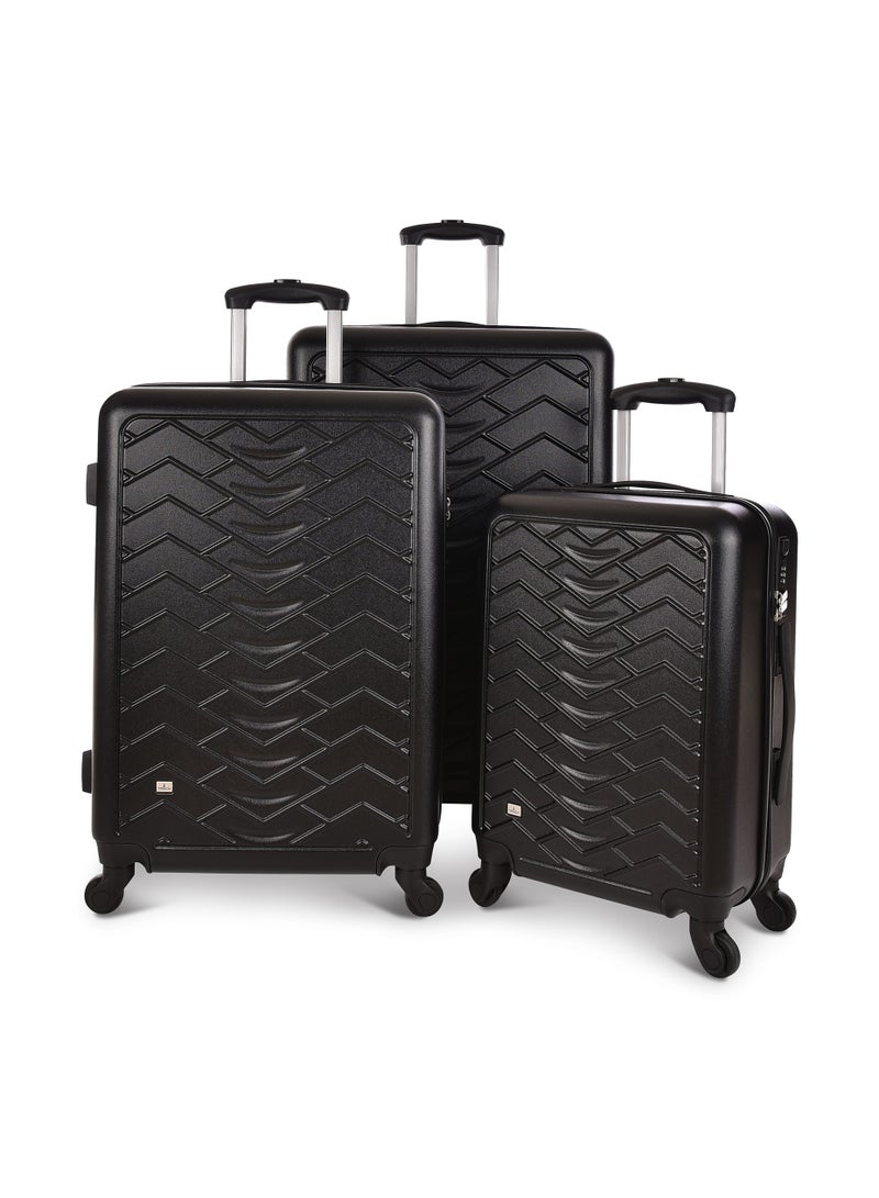 تراك طقم حقائب ترولي بعجلات  بثلاث قطع أسود - Image 1