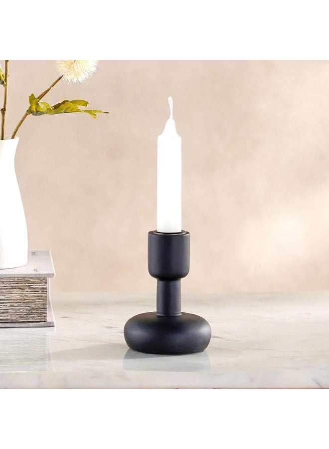 Pan Home Black Polyresin Candle Holder - 8x8x10cm - Image 1