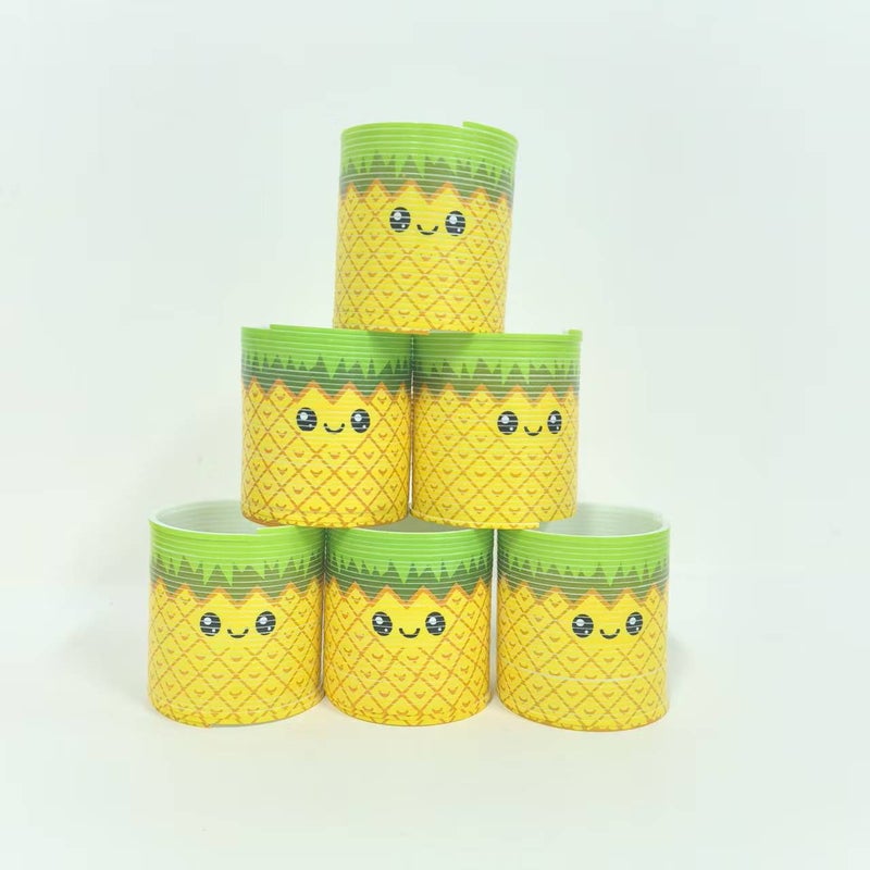 Rainbow Spring Toy For Kids With Pineapple Fruit Print Quantity 1pc Develops Color Recognition Skills Holiday Gift - Image 2