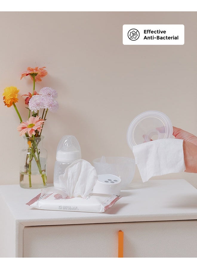 مام كوزي Momcozy مناديل تنظيف شفاطة الحليب - تنظيف فوري وآمن في أي مكان ووقت - 30 منديل × 3 عبوات - Image 2