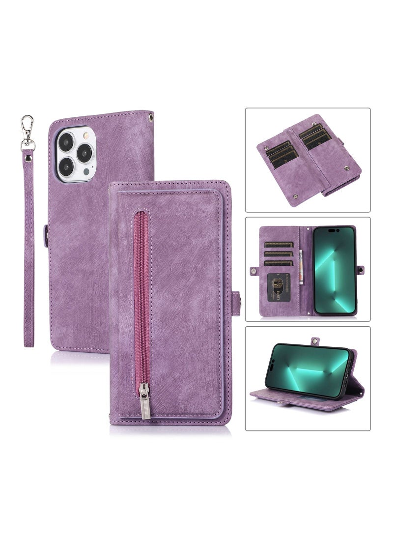 Suteni Flip Cover Leather Hidden Card Slots Phone Case for iPhone - Image 3