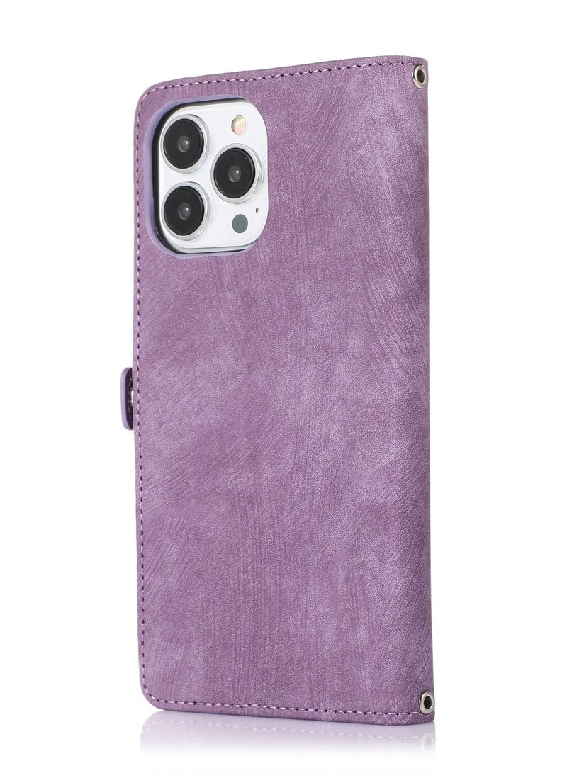 Suteni Flip Cover Leather Hidden Card Slots Phone Case for iPhone - Image 2