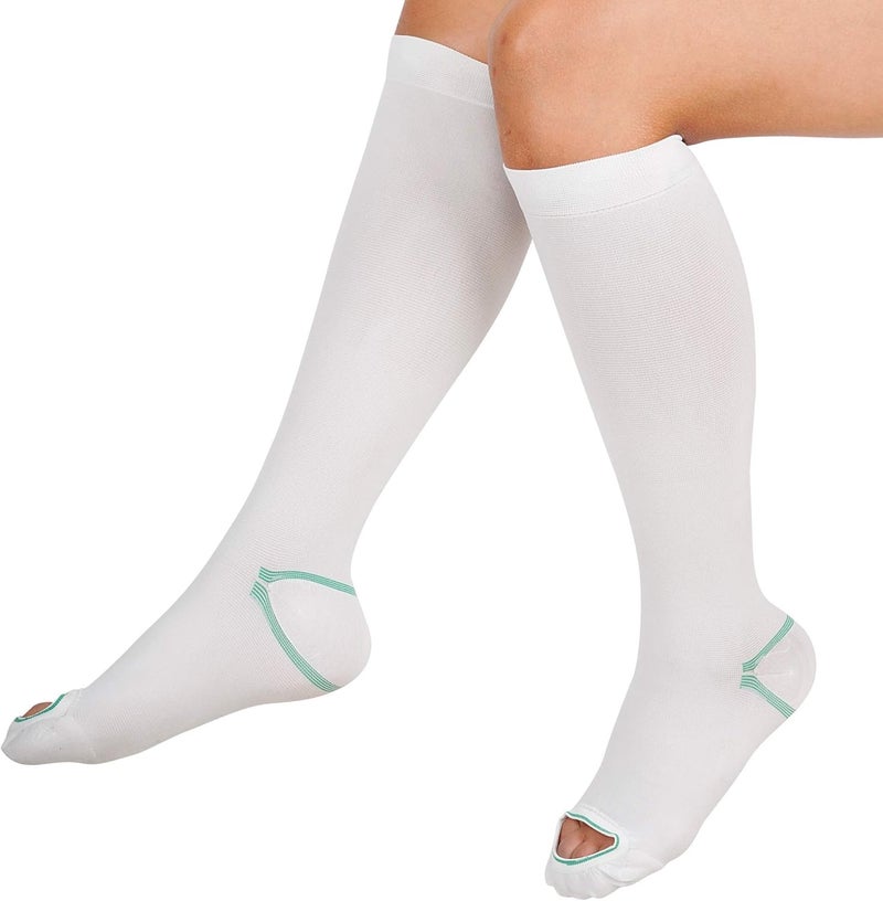 invera Anti Embolism Compression Stockings Knee High Unisex Ted Hose Socks 1520 mmHg Moderate Level - Image 1
