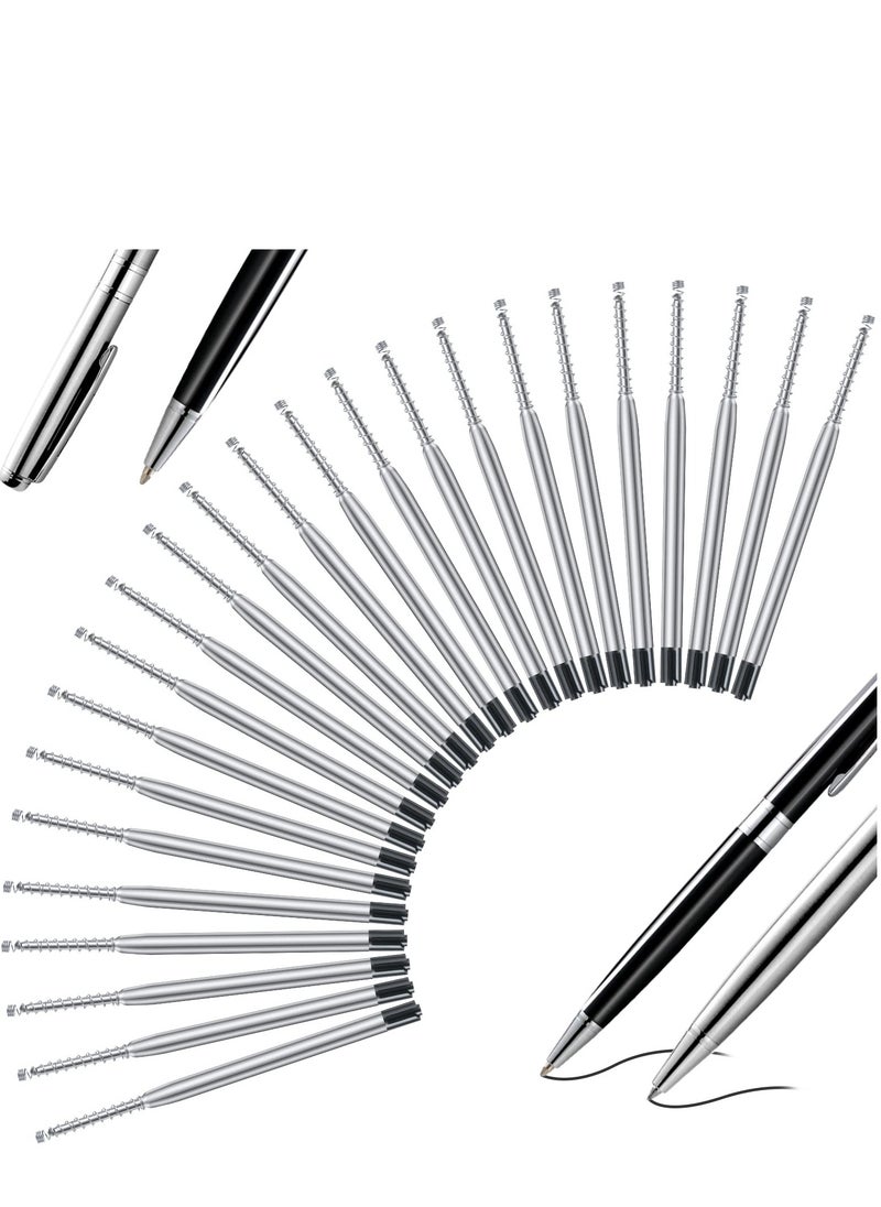 Generic 25 Set Replaceable Ballpoint Pen Refills with Spring Metal Ball Point Smooth Writing 0.5mm Replacement Refills Retractable Ballpoint Pen Refills for School Office Supplies Black  - Image 2