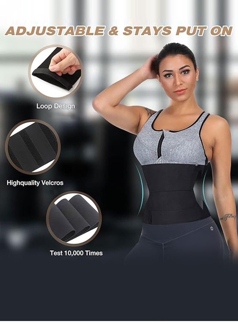 DPTER Women's Waist Trainer Belt for Workouts - Body Shaping & Slimming Wrap, Black - Image 3