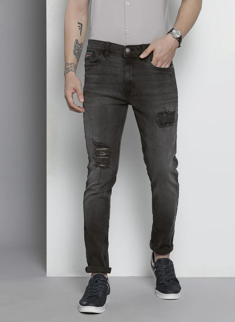 Men Slim Fit Solid Mid-Rise Stretchable Jeans