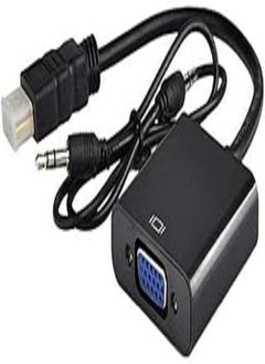OR HDMI to Vga Converter Adapter 1080P with 3.5 mm Audio HD Video Cable Adapter for PC Desktops Laptops Power (Black) 