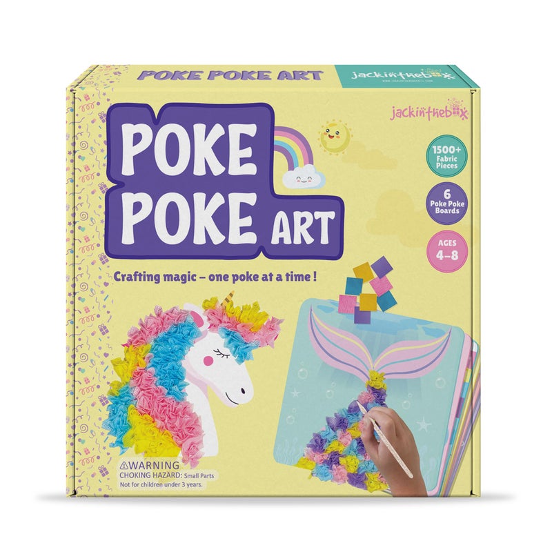 jackinthebox Poke Poke Art for Kids - Unicorns, Mermaids, Princess, and Cupcakes, Mess-Free Sewing Art for Kids, Toys for Girls and Boys Ages 4 5 6 7 8, Great Gift for Kids, DIY Creative Activity - Image 1