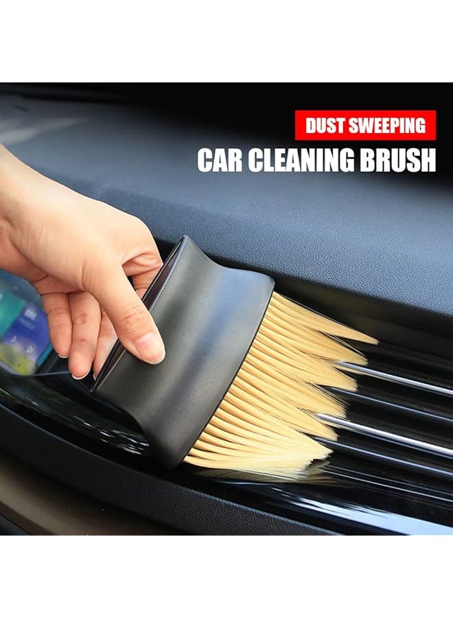 Generic Createbuty Car Detailing Brush Set, Detailing Brush, Air Conditioning Brush And Microfiber Soft Fleece Car Wash Gloves For Cleaning Wheels, Interior, Exterior, Leather, Vent Sign Dashboard [Set Of 3]  - Image 4