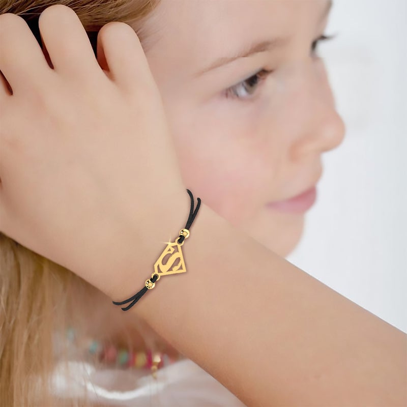Miss L' by L'azurde Miss L Kids Supergirl Cord Bracelet In 14K Gold - Image 2