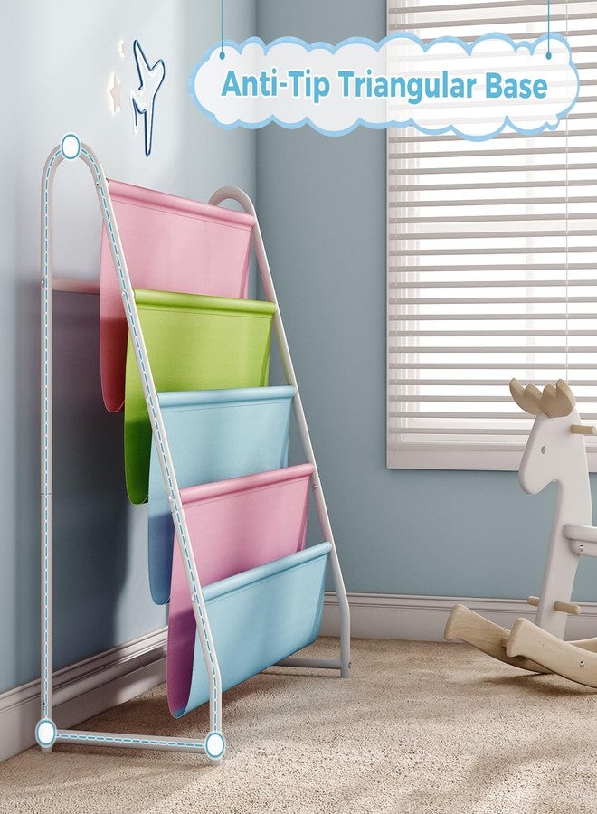 Tatub 4 Tier Kids Bookshelf for Kids Rooms, Metal Children Book Rack Montessori Bookshelf, Toddler Sling Bookrack Display for Nursery, Multicolor - Image 5
