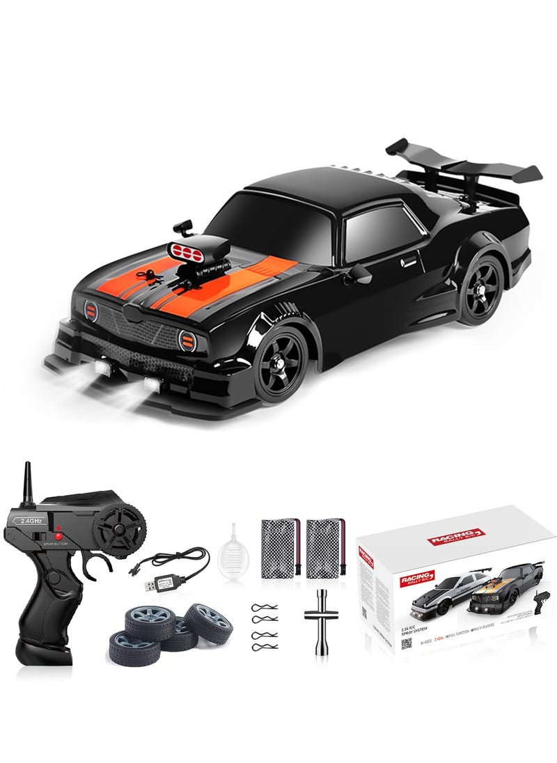 XICEN Remote Control Car, 2.4GHz RC Drift Car Vehicles with 2Pcs Rechargeable Batteries, 1:16 Scale 4WD 18KM/H High Speed Model Vehicle, Racing Car Toy with LED Lights and Spray Rubber Tire, Gift for Adults Boys Girls Kids  - Image 1