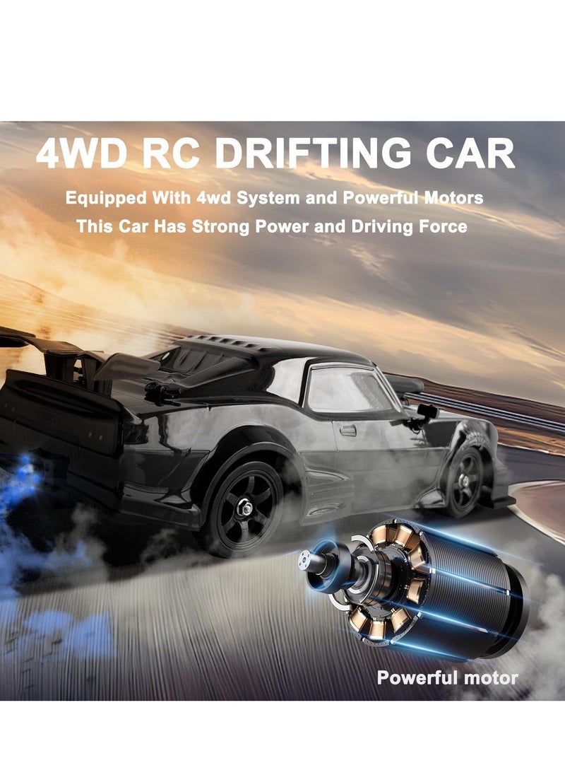 XICEN Remote Control Car, 2.4GHz RC Drift Car Vehicles with 2Pcs Rechargeable Batteries, 1:16 Scale 4WD 18KM/H High Speed Model Vehicle, Racing Car Toy with LED Lights and Spray Rubber Tire, Gift for Adults Boys Girls Kids  - Image 3