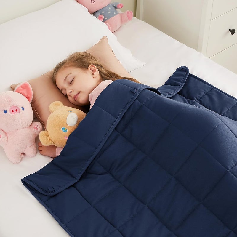 HOSUKKO Weighted Blanket - 10 lbs Navy Blue Heavy Blanket - Breathable Blanket(50 * 60 inches, 10 lbs) - Image 1