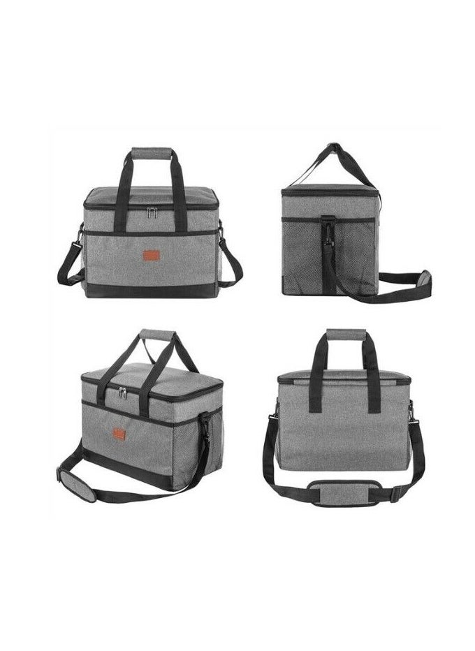 MahMir MahMir® Outdoor 33L Large Cooler Bag Insulated Handbag Reusable Waterproof Oxford Ice Refrigerated Large Capacity Oxford Cloth Lightweight Fresh-keeping for Men Women Picnic BBQ Beach Lunch Black  - Image 3
