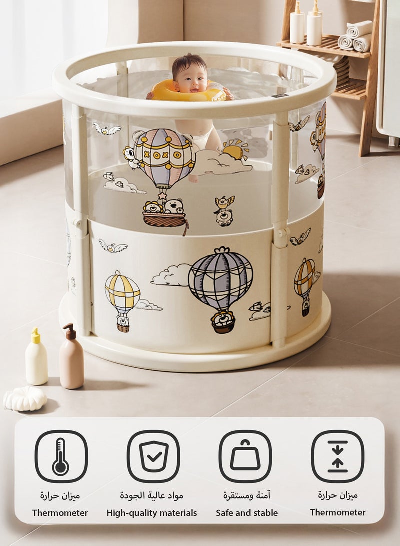 رينوفو حوض استحمام أسطواني قابل للطي للأطفال، حوض استحمام ياباني، للاستخدام الداخلي والخارجي، حوض سباحة مستقل صغير الحجم للأطفال - Image 3
