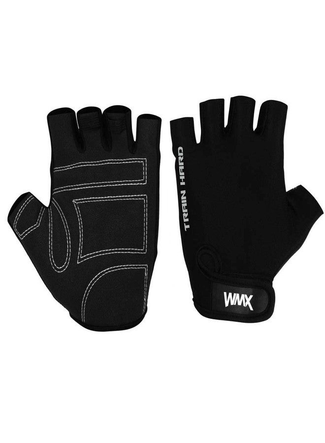 WMX Macho Unisex Leather Gym Gloves | for Professional Weightlifting, Fitness Training and Workout | with Half-Finger Length, Wrist Wrap for Protection (Sude, M) - Image 1