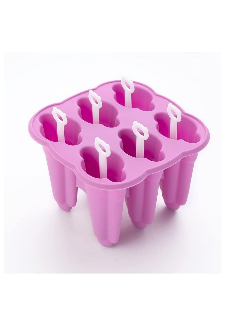 Perfii - Silicone Popsicle Molds with 6 Cavities for Homemade Ice Pop Cakesicles BPA Free Non Stick Ice Cream Mold Popsicle Maker for DIY Popsicles - Image 1