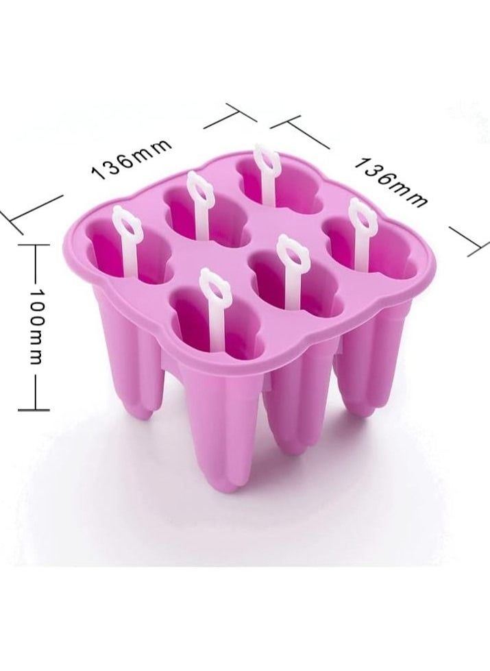 Perfii - Silicone Popsicle Molds with 6 Cavities for Homemade Ice Pop Cakesicles BPA Free Non Stick Ice Cream Mold Popsicle Maker for DIY Popsicles - Image 1