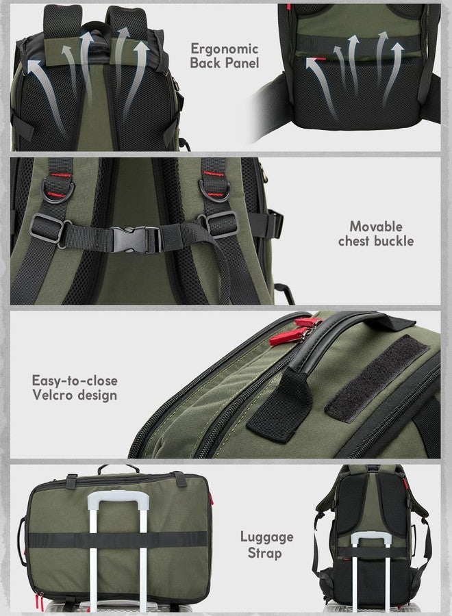 Gonex Travel Backpack Large Nylon 3 in 1 Duffle Bag Vintage Backpack with Convertible Shoulder, Army Green, 3 in 1 Backpack - Image 4